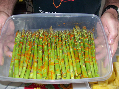 asparagus drizzle Chipotle Garlic over the asparagus